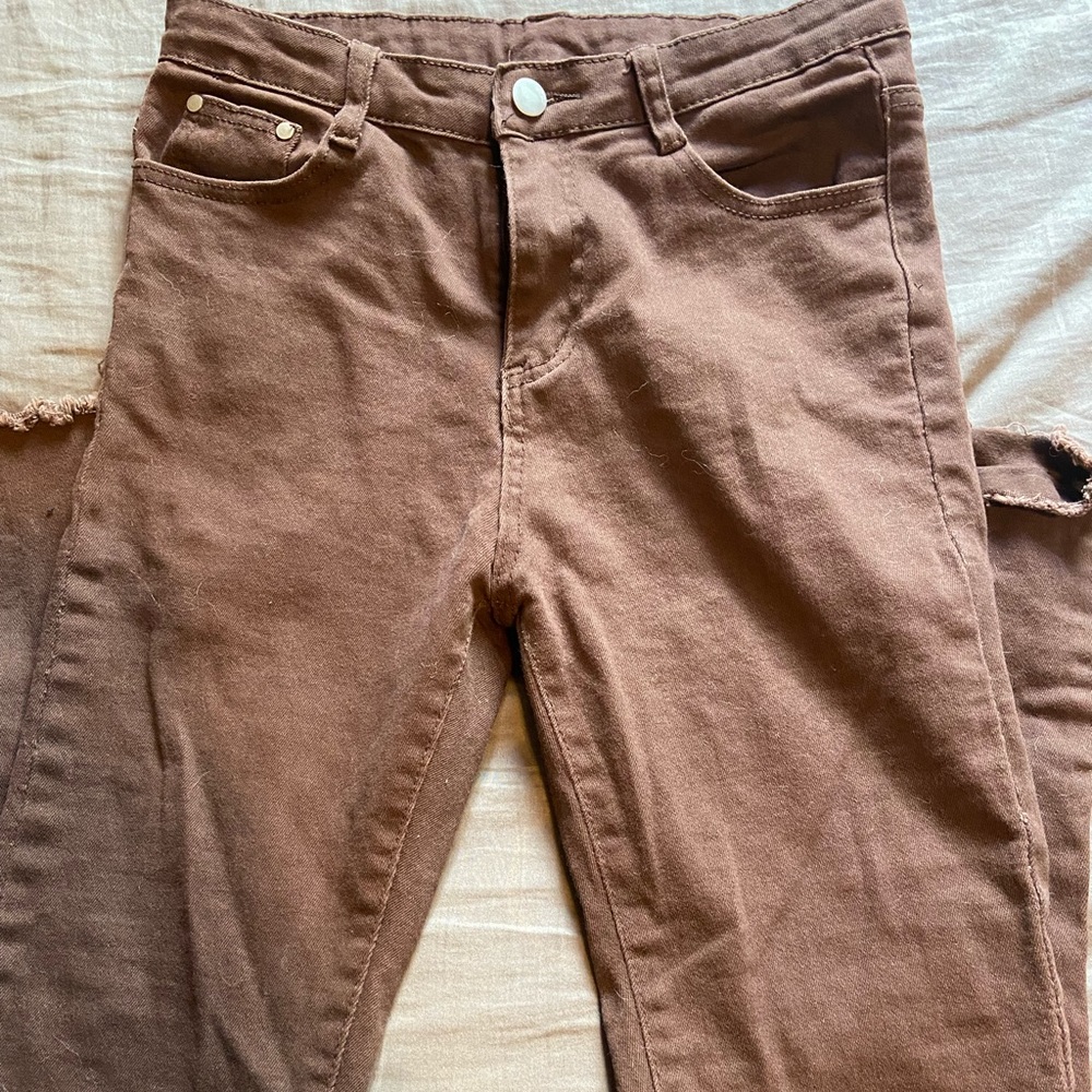 Brown flare jeans